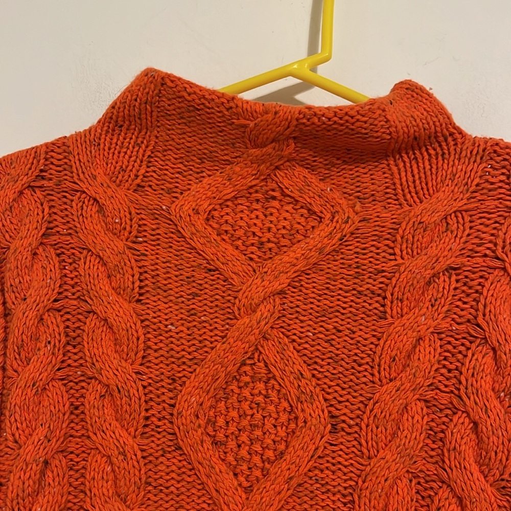 Free People Cable Knit Sweater - Orange and Brown size S NWOT - Picture 5 of 16